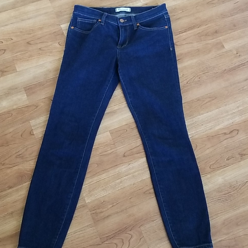 Madewell Women's Skinny Dark Blue Mid Rise Jeans Size 28 - Picture 4 of 9